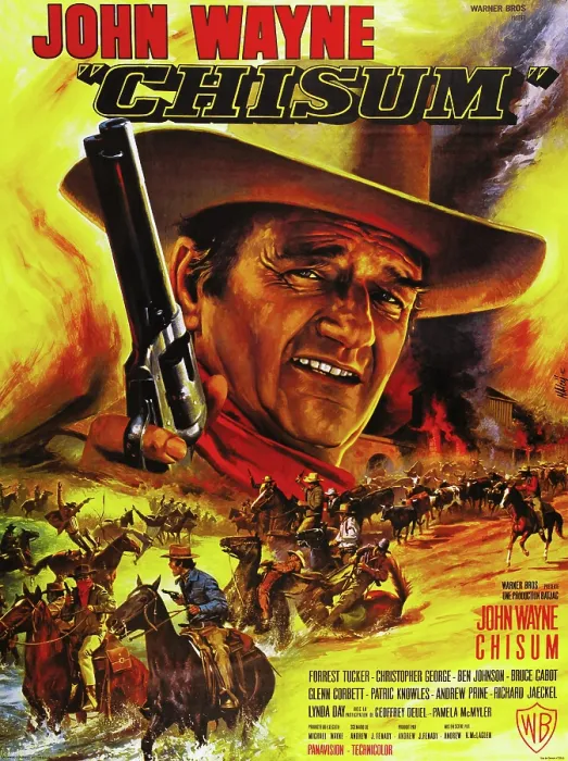 Framed Print : CHISUM, French poster, John Wayne, 1970
