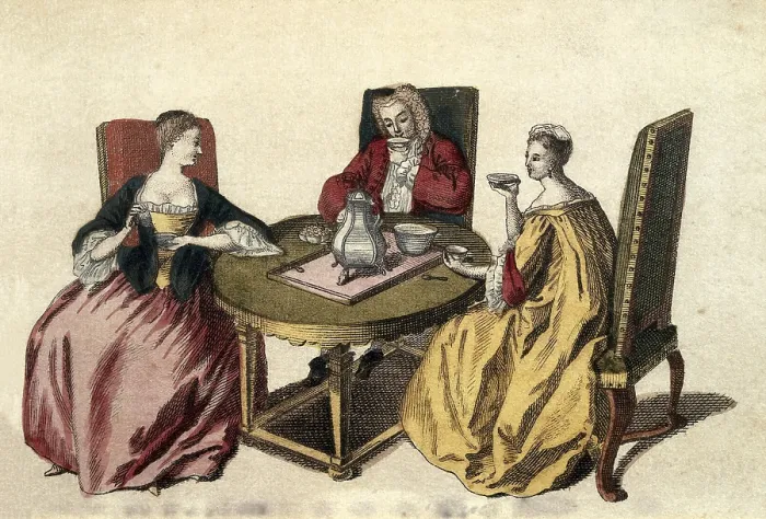 Framed Print : Chocolat time (18th c.). Engraving. - BeBa / Iberfoto / Everett Collection (383277)**US SALES ONLY** Framed Print : Chocolat time (18th c.). Engraving. - BeBa / Iberfoto / Everett Collection (383277)**US SALES ONLY**