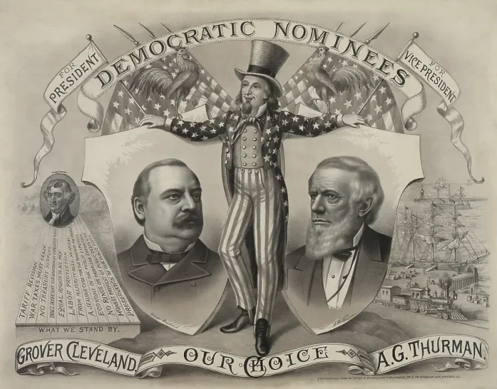 Framed Print : OUR CHOICE, GROVER CLEVELAND AND A.G. THURMAN. Democratic nominees for President and Vice President Framed Print : OUR CHOICE, GROVER CLEVELAND AND A.G. THURMAN. Democratic nominees for President and Vice President