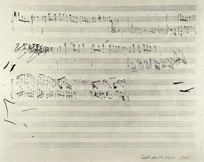 Framed Print : CHOPIN, Frederic (1810-1849). Autographed score of Piano Sonata op. 58. AISA / Everett Collection**US SALES ONLY**