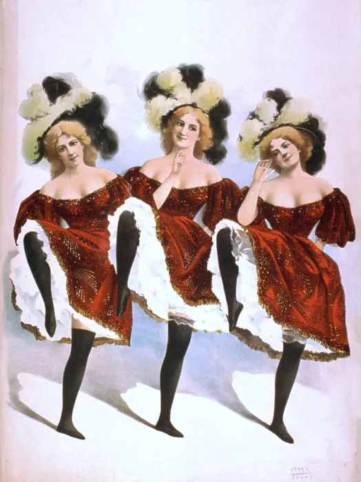 Framed Print : Chorus girls emerged as an important element of popular entertainment in the late 19th century. Low necklines and high hems attracted male audiences more than dancing artistry Framed Print : Chorus girls emerged as an important element of popular entertainment in the late 19th century. Low necklines and high hems attracted male audiences more than dancing artistry