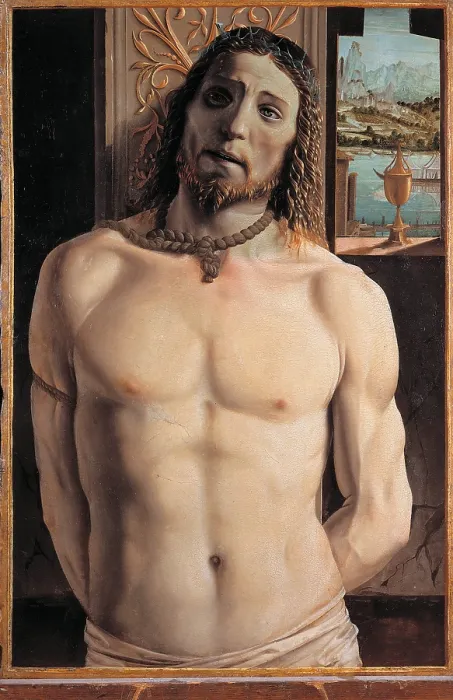 Framed Print : Christ at the Column, by Donato di Pascuccio di Antonio known as Bramante, 1480 - 1490 about, 15th Century, oil and tempera on panel, cm 93, 7 x 62, 5 - Italy, Lombardy, Milan Framed Print : Christ at the Column, by Donato di Pascuccio di Antonio known as Bramante, 1480 - 1490 about, 15th Century, oil and tempera on panel, cm 93, 7 x 62, 5 - Italy, Lombardy, Milan