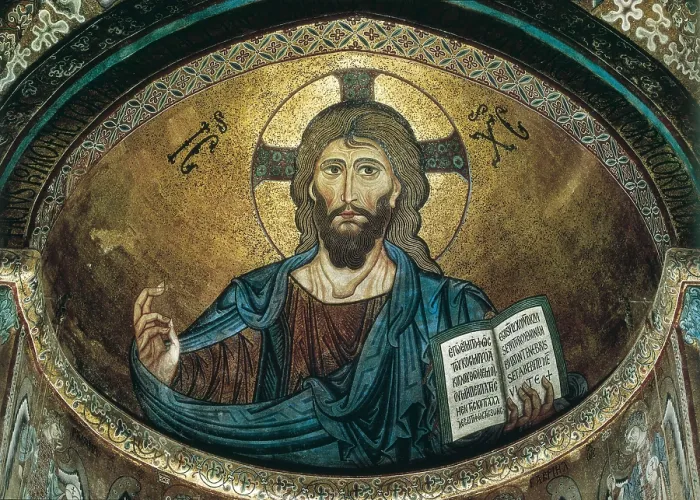 Framed Print : Christ Giving the Blessing or the Pantocrator. 13th c. ITALY. Cefal. Cathedral. Mosaic situated at the apse. Late Byzantine art. Mosaic. AISA / Everett Collection**US SALES ONLY** Framed Print : Christ Giving the Blessing or the Pantocrator. 13th c. ITALY. Cefal. Cathedral. Mosaic situated at the apse. Late Byzantine art. Mosaic. AISA / Everett Collection**US SALES ONLY**