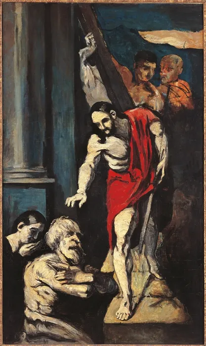 Framed Print : Christ in Limbo, by Paul Czanne, 1867 about, 19th Century, oil on canvas, cm 170 x 67 - France, Ile de France, Paris, Muse dOrsay, RF2005-3. All