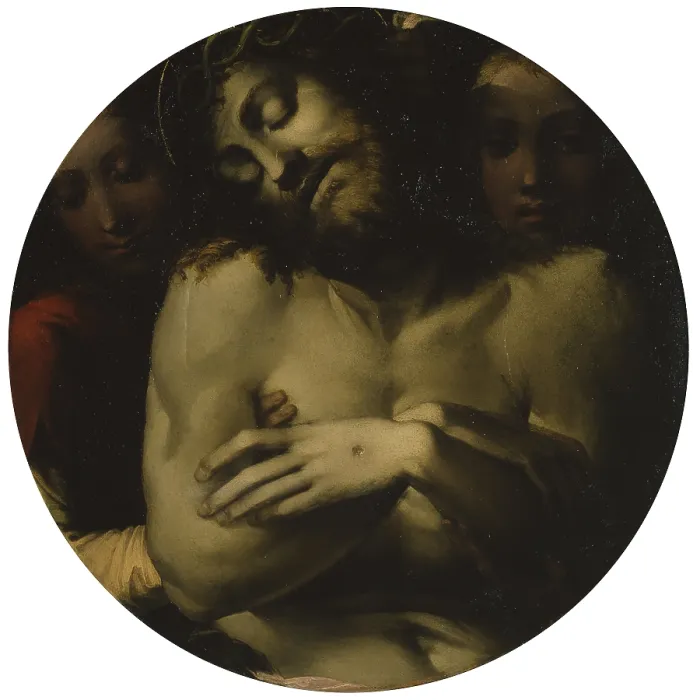 Framed Print : Christ of Mercy and Two Angels, by Bartolomeo di David, 1532, 16th Century, oil on board - Italy, Tuscany, Siena, Civic Museum. Whole artwork view Framed Print : Christ of Mercy and Two Angels, by Bartolomeo di David, 1532, 16th Century, oil on board - Italy, Tuscany, Siena, Civic Museum. Whole artwork view