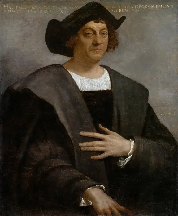 Framed Print : CHRISTOPHER COLUMBUS, by Sebastiano del Piombo, 1519, Italian painting, oil on canvas