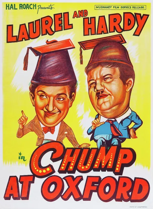 Framed Print : A CHUMP AT OXFORD, l-r: Stan Laurel, Oliver Hardy on Indian poster art, 1940 Framed Print : A CHUMP AT OXFORD, l-r: Stan Laurel, Oliver Hardy on Indian poster art, 1940