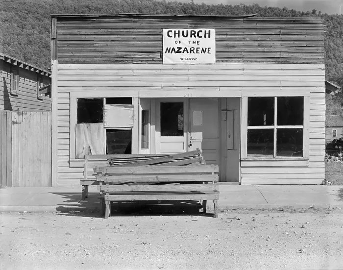 Framed Print : The Church of the Nazarene. Tennessee, photograph by Walker Evans, 1936