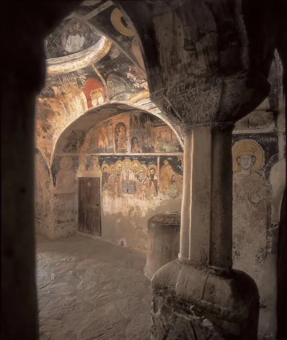 Framed Print : Church of Saint Naum. MACEDONIA. Ohrid. Paintings depicting Slavic apostles and their disciples. Late Byzantine art. AISA / Everett Collection**US SALES ONLY**