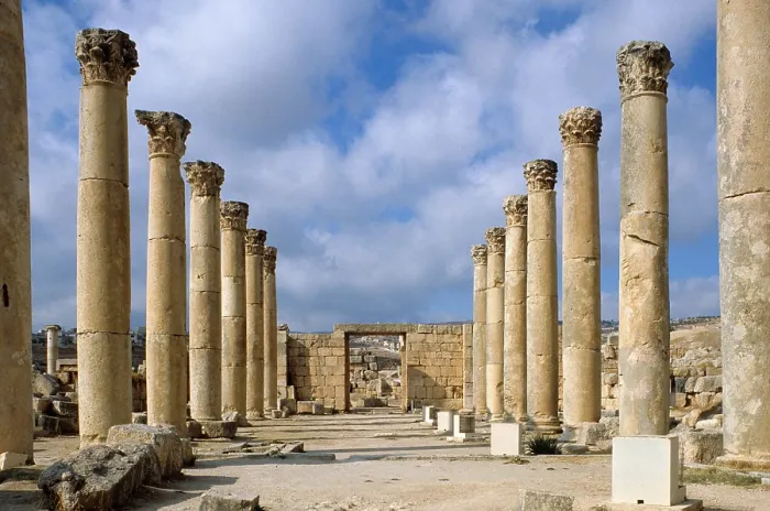 Framed Print : Church of Saint Theodore, 496, 5th Century a.C. stone and marble - Jordan, Jerash. Whole building