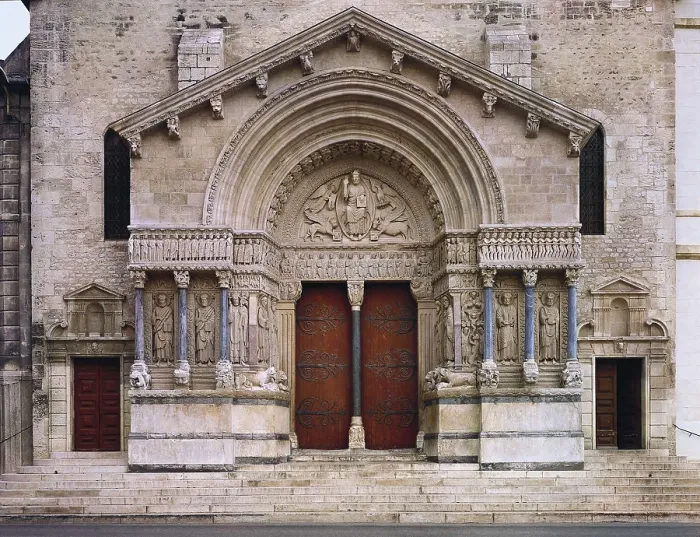 Framed Print : Church of Saint-Throphime. 1078-1152. FRANCE. Arles. Church of Saint Trophimus. Western portal