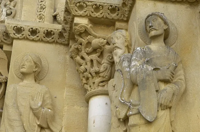 Framed Print : Church of Sainte-Foy de Morlas. 11th c. FRANCE. Morlas. Detail of the portico. Romanesque art. Architecture. AISA / Everett Collection**US SALES ONLY**