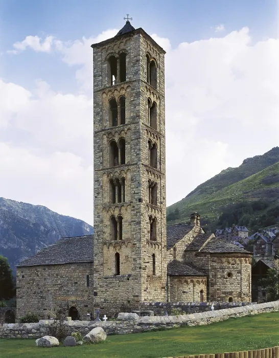 Framed Print : Church of Sant Climent in TaUll. ca. 1123. SPAIN. Vall de Boi. TaUll. Church of Sant Climent. Romanesque art. Architecture. - J Framed Print : Church of Sant Climent in TaUll. ca. 1123. SPAIN. Vall de Boi. TaUll. Church of Sant Climent. Romanesque art. Architecture. - J