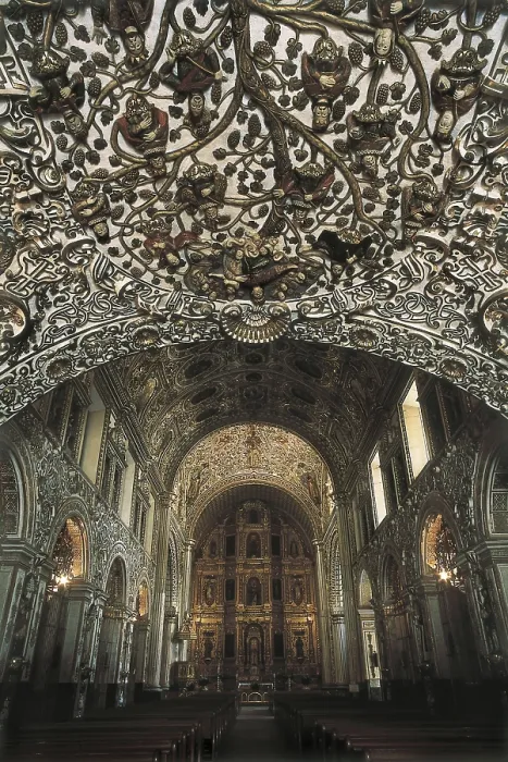 Framed Print : Church of Santo Domingo de GuzmAn. MEXICO. OAXACA. Oaxaca. Church of Santo Domingo de GuzmAn. Main nave. Colonial baroque. - Iberfoto / Everett Collection (217720)**US SALES ONLY**
