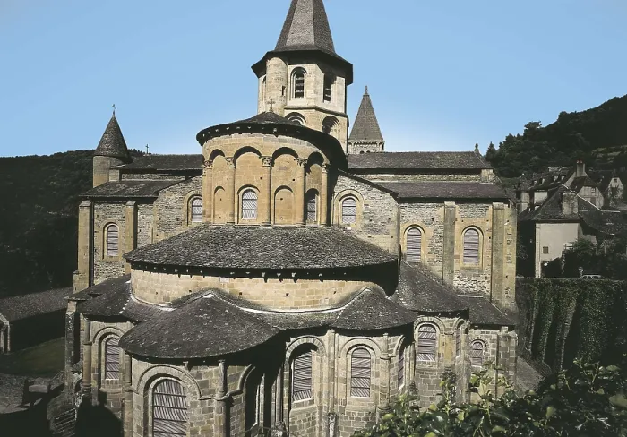 Framed Print : Church of St. 12th c. FRANCE. Conques. glise abbatiale de Sainte Foy (Abbey Church of St. Foy). Apse. Romanesque art. Architecture. AISA / Everett Collection**US SALES ONLY**