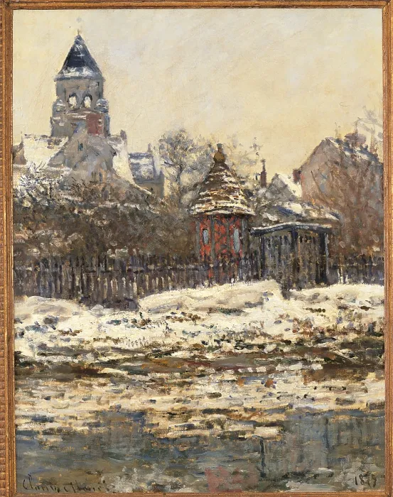 Framed Print : The Church at Vtheuil, by Claude Monet, 1879, 19th Century, oil on canvas, cm 65, 5 x 50, 5 - France, Ile de France, Paris, Muse dOrsay, RF1973-18. All