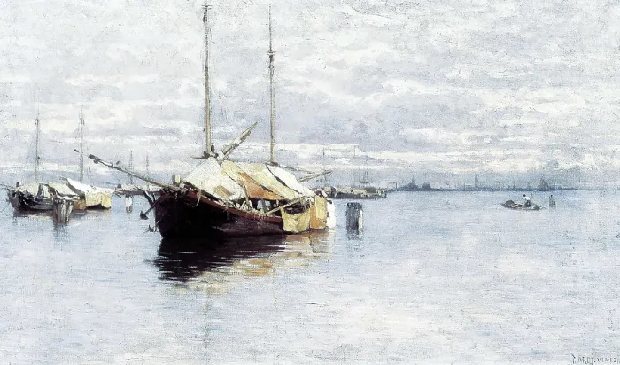 Framed Print : CIARDI, Giuseppe (1875-1932). Lagoon. beg. 20th c. View of Venice. Impressionism. Oil on canvas. ITALY. Milan. Galleria d'Arte Moderna (Gallery of Modern Art)