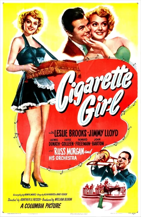 Framed Print : CIGARETTE GIRL, US poster, top left from left: Leslie Brooks, Jimmy Lloyd, Leslie Brooks, bottom right: Russ Morgan, 1947