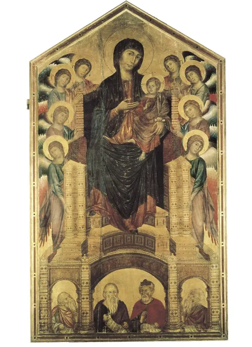 Framed Print : CIMABUE, Cenni di Pepi, also called (1240-1302). Santa Trinita Madonna (Madonna di Santa Trinita). ca. 1285 - ca. 1286