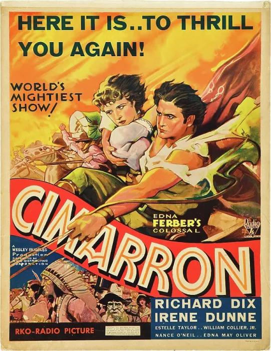 Framed Print : CIMARRON, l-r: Irene Dunne, Richard Dix on poster art, 1931