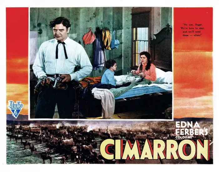 Framed Print : CIMARRON, from left, Richard Dix, Reggie Streeter, Irene Dunne, 1931