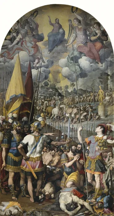 Framed Print : CINCINATO, Romulo ( -1593); CINCINATO, Romulo ( -1593). The Martyrdom of St Maurice. 1583 - 1584; The Martyrdom of St Maurice. 1583 - 1584. SPAIN. San Lorenzo de El Escorial