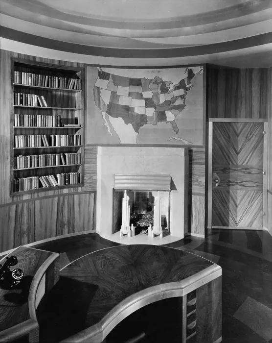 Framed Print : Cincinnati Union Terminal, board Chairman's office, constructed in 1933, partially demolished in 1974, Cincinnati, Ohio, photograph circa early 1970s