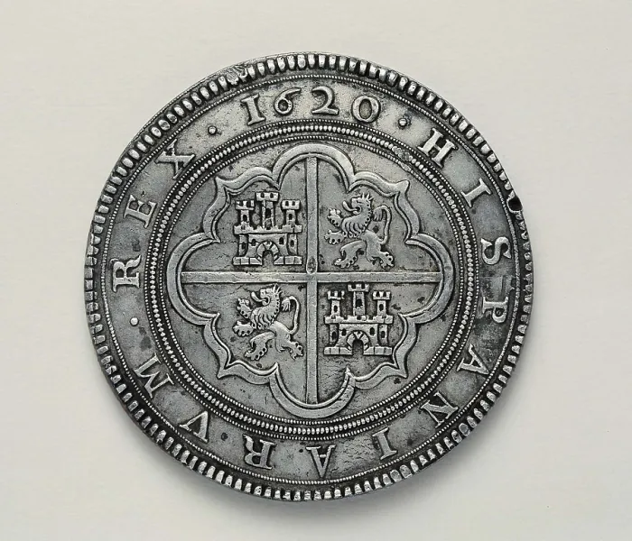Framed Print : Cincuentn or fifty reales coin minted in Segovia in times of Philip III (1620). Coin. AISA / Everett Collection**US SALES ONLY** Framed Print : Cincuentn or fifty reales coin minted in Segovia in times of Philip III (1620). Coin. AISA / Everett Collection**US SALES ONLY**