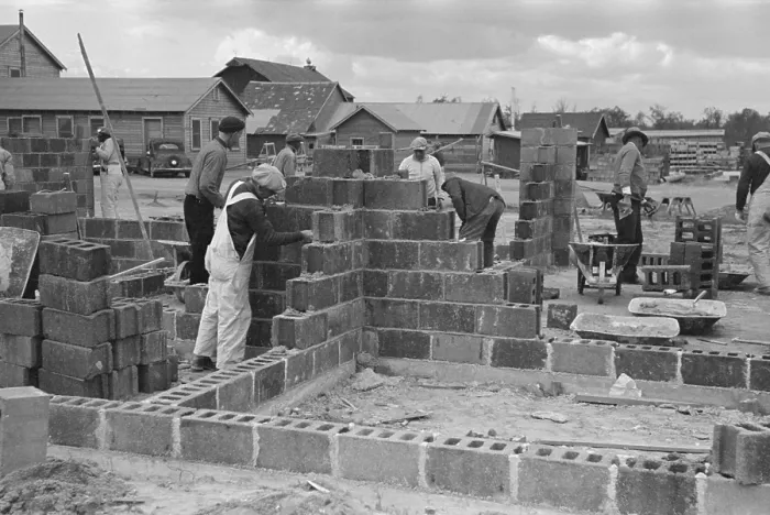 Framed Print : Cinder block construction, Jersey Homesteads, Hightstown, New Jersey Framed Print : Cinder block construction, Jersey Homesteads, Hightstown, New Jersey