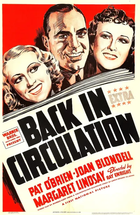 Framed Print : BACK IN CIRCULATION, from left on US poster art: Joan Blondell, Pat O'Brien, Margaret Lindsay, 1937