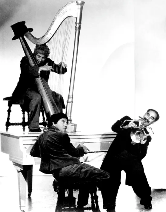 Framed Print : AT THE CIRCUS, top: Harpo Marx, bottom from left: Chico Marx, Groucho Marx, 1939