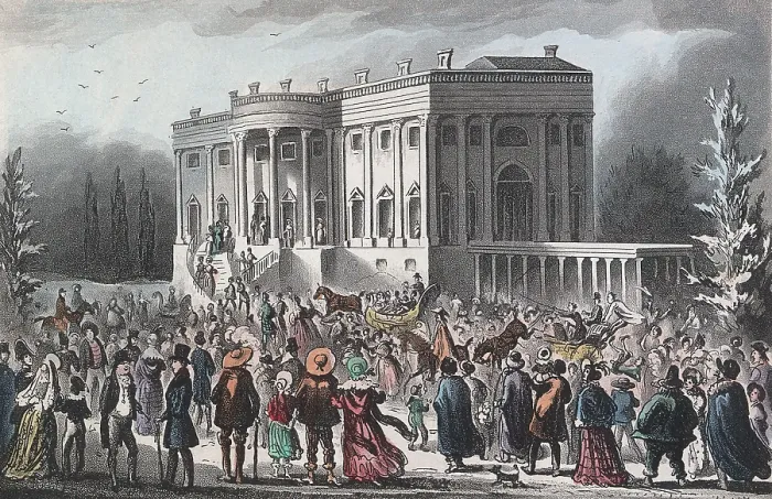 Framed Print : Citizens going to the public White House reception after Andrew Jackson's inauguration
