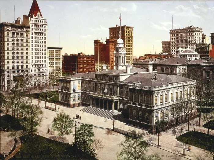 Framed Print : City Hall, New York City, photochrom, circa 1900 Framed Print : City Hall, New York City, photochrom, circa 1900
