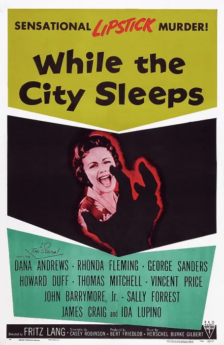 Framed Print : WHILE THE CITY SLEEPS, US poster art, 1956