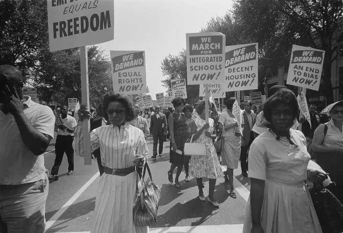 Framed Print : Civil rights march on Washington DC, a procession of African Americans carrying signs for equal rights, integrated schools, decent housing, and an end to bias Framed Print : Civil rights march on Washington DC, a procession of African Americans carrying signs for equal rights, integrated schools, decent housing, and an end to bias