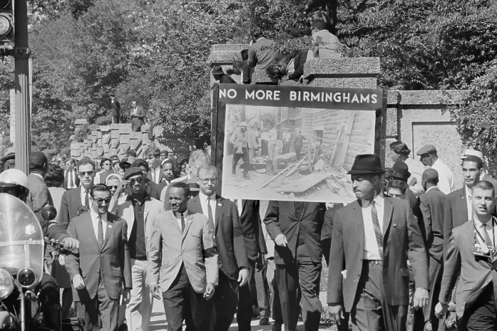 Framed Print : Civil rights, original caption: Congress of Racial Equality conducts march in memory of Negro youngsters killed in Birmingham bombings, All Souls Church, 16th Street