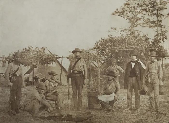Framed Print : US Civil War, 1861. Confederate camp, Warrington Navy Yard, Pensacola, Florida