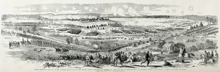 Framed Print : US Civil War. 2nd Battle of Manassas, also called 2nd Battle of Bull Run, August 28-30, 1862. Panorama of the 2nd Battle of Bull Run, August 30 Framed Print : US Civil War. 2nd Battle of Manassas, also called 2nd Battle of Bull Run, August 28-30, 1862. Panorama of the 2nd Battle of Bull Run, August 30