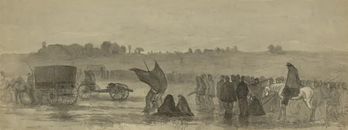 Framed Print : US Civil War. 2nd Battle of Manassas, also called 2nd Battle of Bull Run, August 28-30, 1862. Union Army retreating to Manassas Junction after the battle, August 30