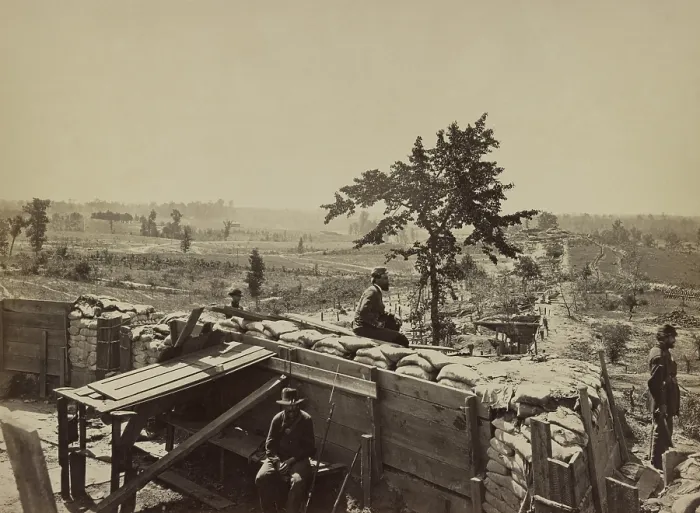 Framed Print : US Civil War. Atlanta Campaign, May 7- Sept. 2, 1864. Siege of Atlanta, July 22 through Sept. 2, 1864