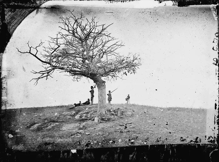 Framed Print : The Civil War, the battle of Antietam. A lone grave. Antietam, Maryland, By Alexander Gardner, September, 1862