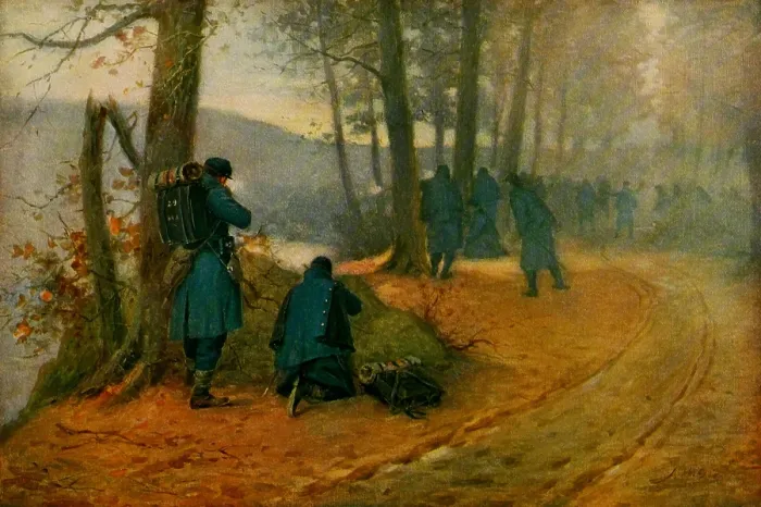Framed Print : US Civil War, Battle of Chancellorsville, Virginia, May, 3, 1863. Federal skirmishers at Chancellorsville (BSLOC_2018_8_125)