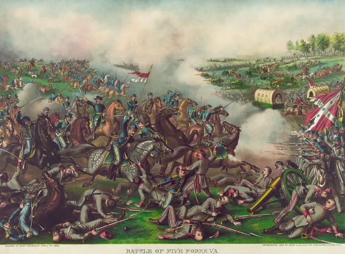 Framed Print : US Civil War. Battle of Five Forks, Virginia, April 1, 1865. Union cavalry commander, Gen