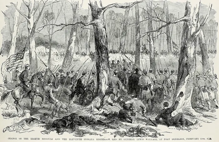 Framed Print : US Civil War, Battle of Fort Donelson, Tennessee, Feb. 14-16, 1862
