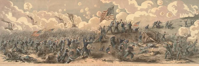 Framed Print : US Civil War, Battle of Fort Donelson, Tennessee, Feb. 14-16, 1862