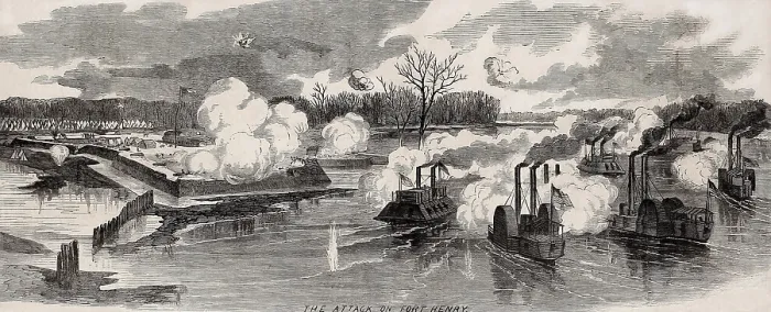 Framed Print : US Civil War, Battle of Fort Henry, Tennessee, Feb. 6, 1862