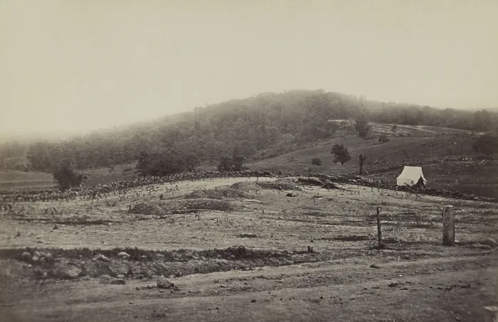 Framed Print : US Civil War. Battle of Gettysburg, July 1-3, 1863. Culp's Hill saw fighting each day of the three day battle