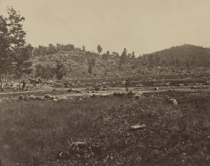 Framed Print : US Civil War. Battle of Gettysburg, July 1-3, 1863. Little Round Top and Round Top, were the anchor points of the left Union line