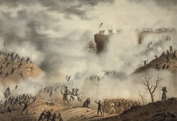 Framed Print : US Civil War. Battle of Lookout Mountain, Nov. 23-24, 1863. When Brig. Gen Framed Print : US Civil War. Battle of Lookout Mountain, Nov. 23-24, 1863. When Brig. Gen