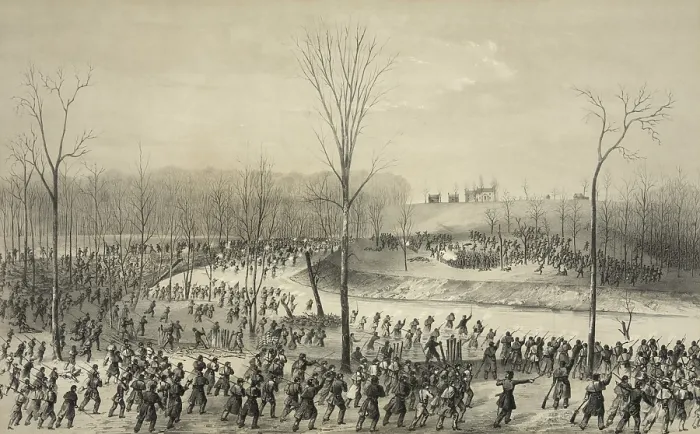 Framed Print : US Civil War, Battle of Stone River, or 2nd Battle of Murfreesboro, Tennessee, Dec. 31, 1862, to Jan. 2, 1863